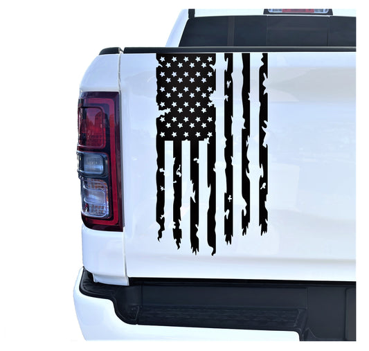 Distressed American USA US Flag Truck Tailgate Vinyl Decal Sticker