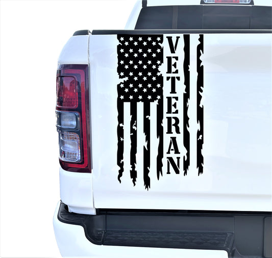 Veteran Vietnam Retired Distressed American USA US Flag Truck Tailgate Vinyl Decal U.S. Army Sticker