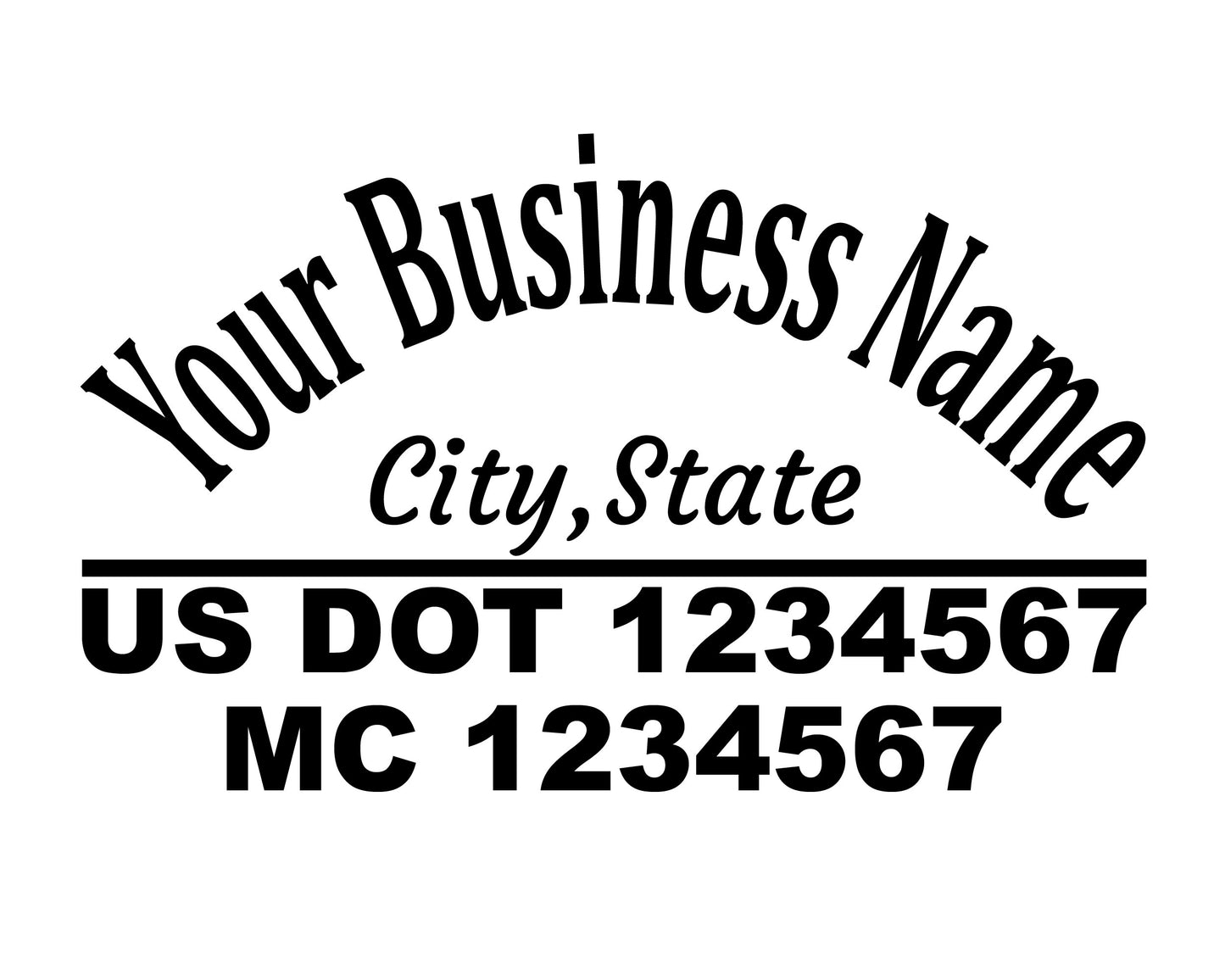 Custom Us Dot and Mc Number Trucking Decals- Tow truck Decals- Personalized Company Logos