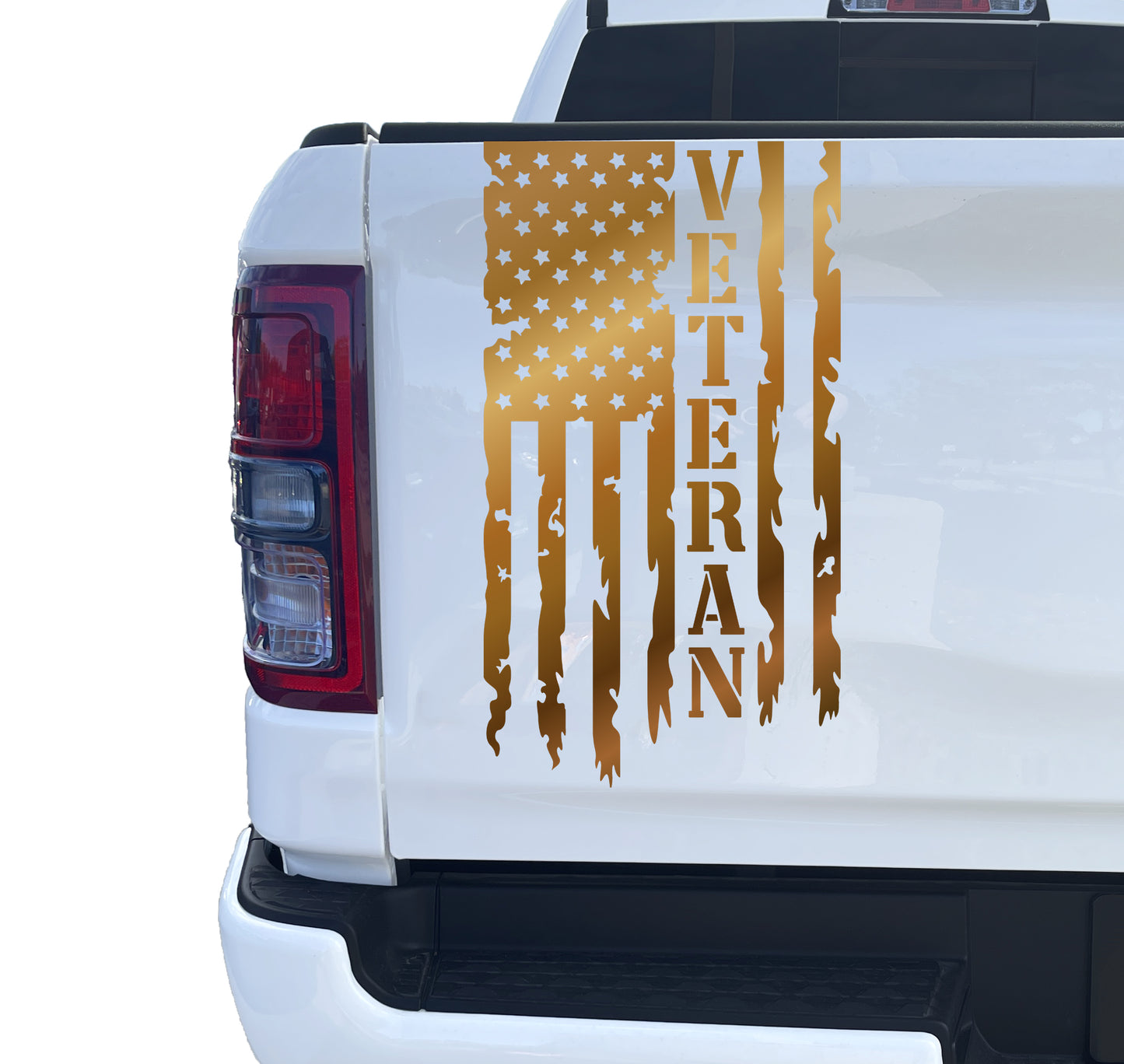 Veteran Vietnam Retired Distressed American USA US Flag Truck Tailgate Vinyl Decal U.S. Army Sticker