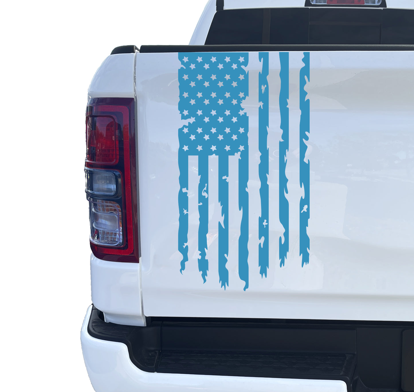 Distressed American USA US Flag Truck Tailgate Vinyl Decal Sticker