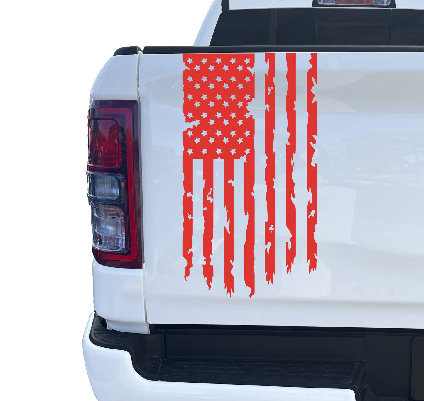 Distressed American USA US Flag Truck Tailgate Vinyl Decal Sticker