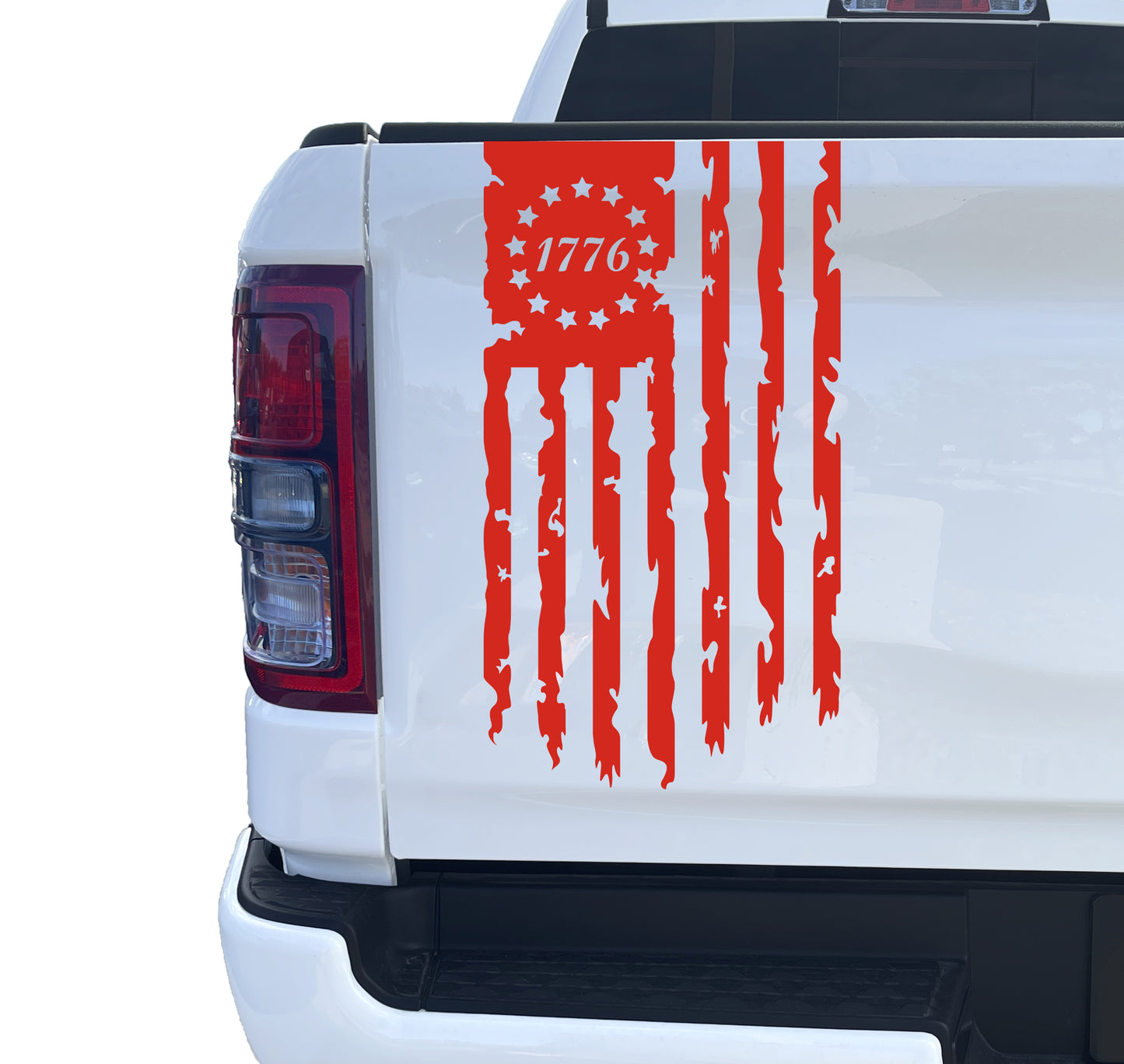 Betsy Ross Flag 1776 Distressed American USA US Flag Truck Tailgate Vinyl Decal